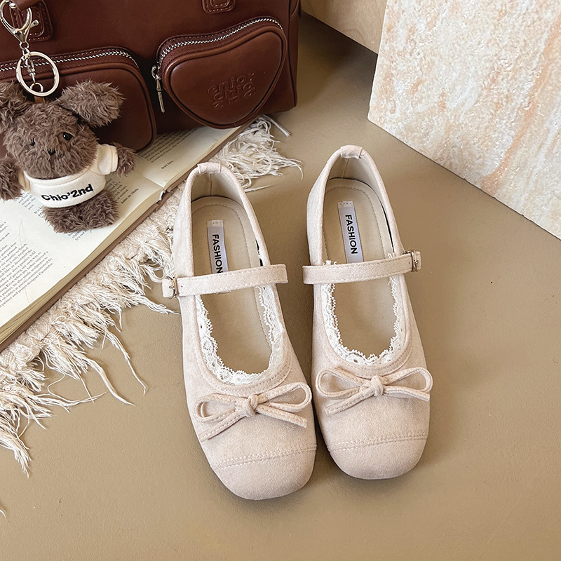 Ddmyoutdoor Gentle Mary Jane For Women New French Style Spring Dress With Bowknot Hidden Wedge Ballet Shoes Outdoor Shoes