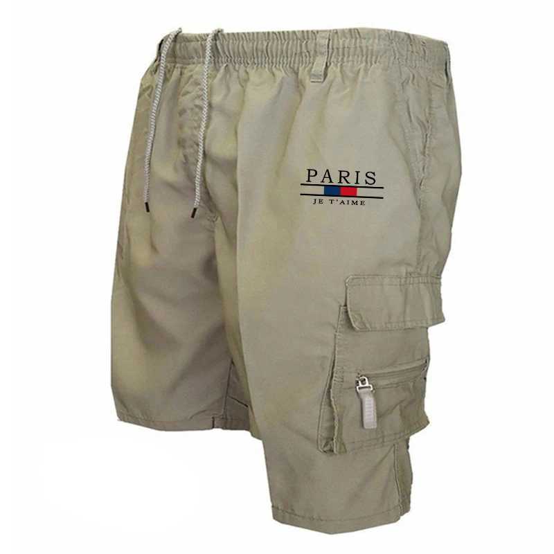 Casual Mens Sweatpants Daily Summer Five-point Shorts Fashion Trend Loose Comfortable Multi-pocket Cargo Outdoor Short Trousers W250614