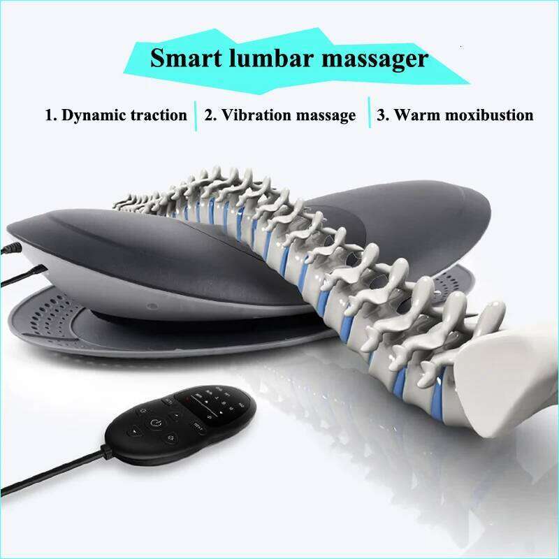 Spine Neck Lumbar Traction Multifunctional Iatable Hot Compress Vibration Air Pressure Waist Massager Warm