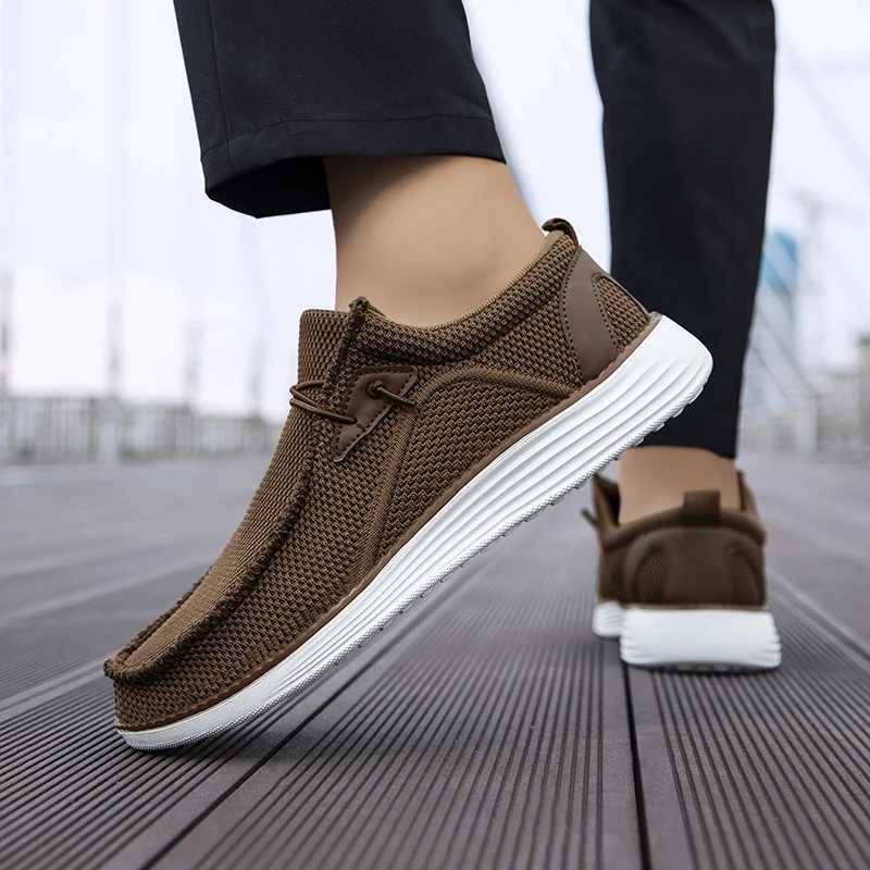 Mens Adjustable Lace-Up Loafers Shoes N-Slip Sole Breathable Upper Comfortable for Walking Jogging Casual Shoes XJ250614