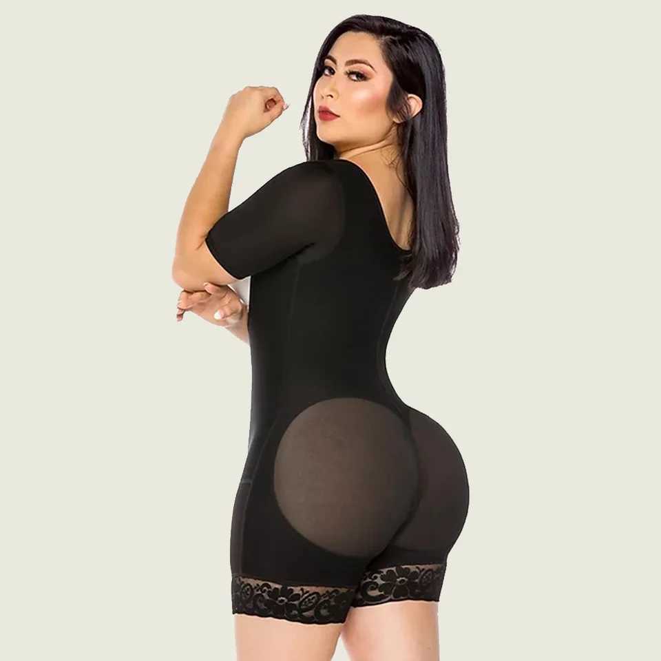 Faja Colombianas Compression Open-bust Long Sleeves Shapewear Butt Lifter Post-operative Underwear Slimming Body Shaper XJ250614