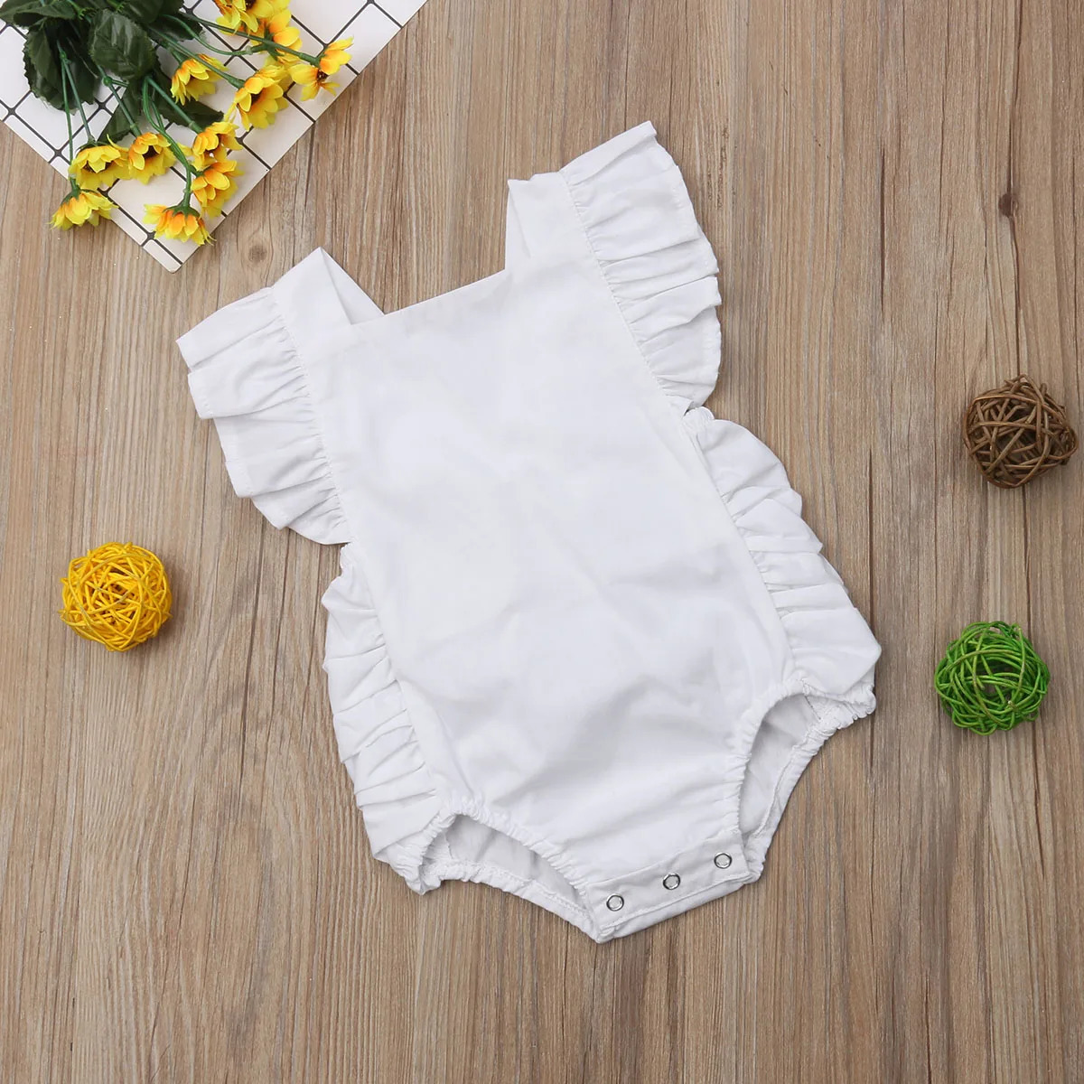 Citgeett Summer born Baby Girl Bodysuit Ruffle Sleeveless Cute Solid Jumpsuit 4 Colors rUFFLE solid Fashion Outfits Sunsuit 250614