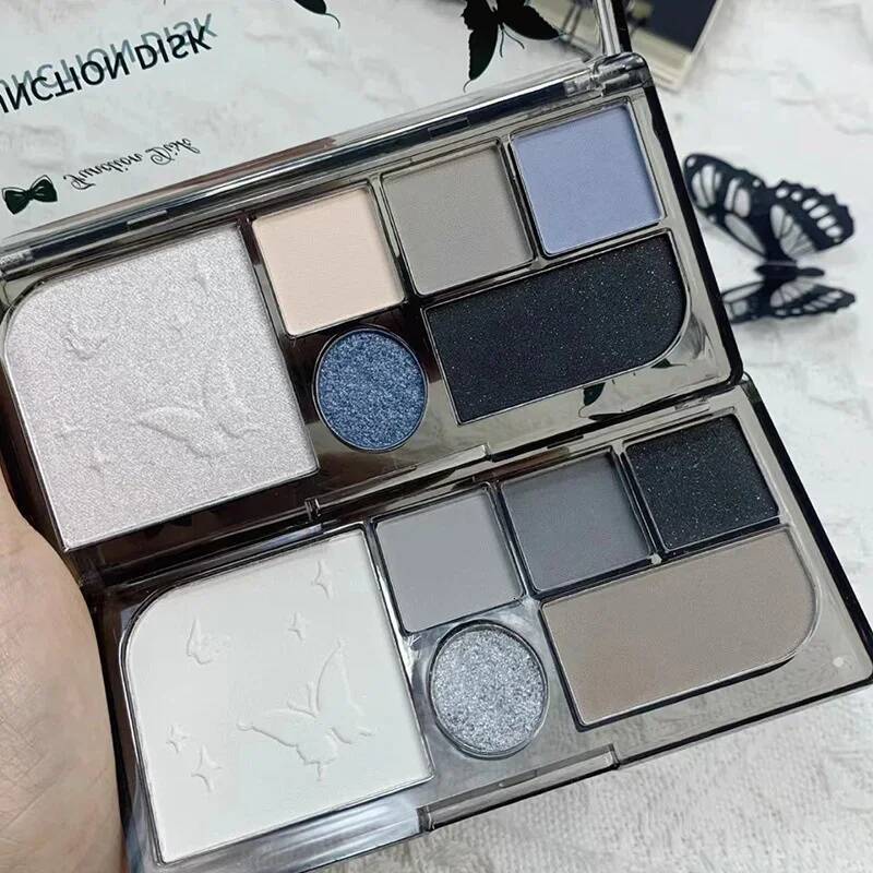 6 Color Black y Eyeshadow Pallets Face Matte Contour Blush Powder All-in-One Makeup Pigments Shimmer Women Cosmetics Korean
