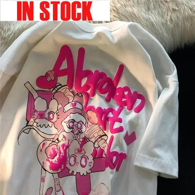 Y2K Kawaii Anime T-Shirt Women - Harajuku Streetwear Oversized Graphic Tee Vintage Japanese Casual Summer Top