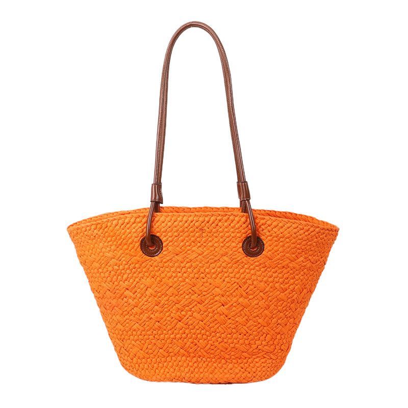 Hot Free Shipping Lafte Grass Hand Woven Straw Woven Tote Bags for Women Shoulder Raffia Bag Rattan Large Shopping Basket Beach Bag Luxury Crochet Han
