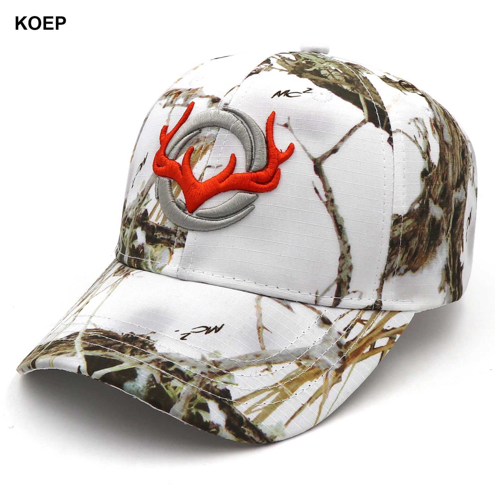 KOEP New Camo Baseball Cap Fishing Caps Men Outdoor Hunting Camouflage Jungle Hat 3D Deer Head Hiking Casquette Hats W250614