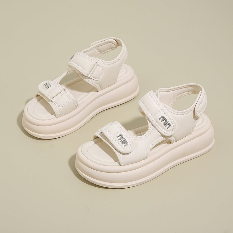 Ddmysports New Summer Internet Celebrity Magic Tape Platform Thick Sole Height Increasing Cushion Beach Shoes Sports Casual Sandals Outdoor Shoes