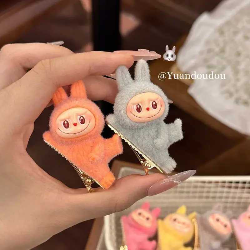 Labubu Colorful Mini Dolls Side Bangs Duckbill Hair Clips Cute Girl Heart Shaped Hair Accessories For Women Z250614