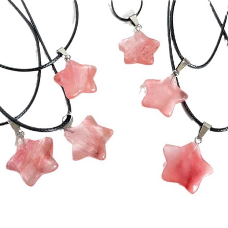 Pentagram Star Crystal Pendant Necklace Sacred Healing Gemstone Natural Stone Pendant for Women Girls Necklace Crystal Healing Z250614