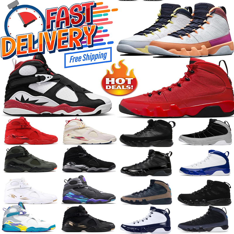 Designer shoes basketball shoes 8s 9s Playoffs Black red sports mens women outdoors trainers sneakers