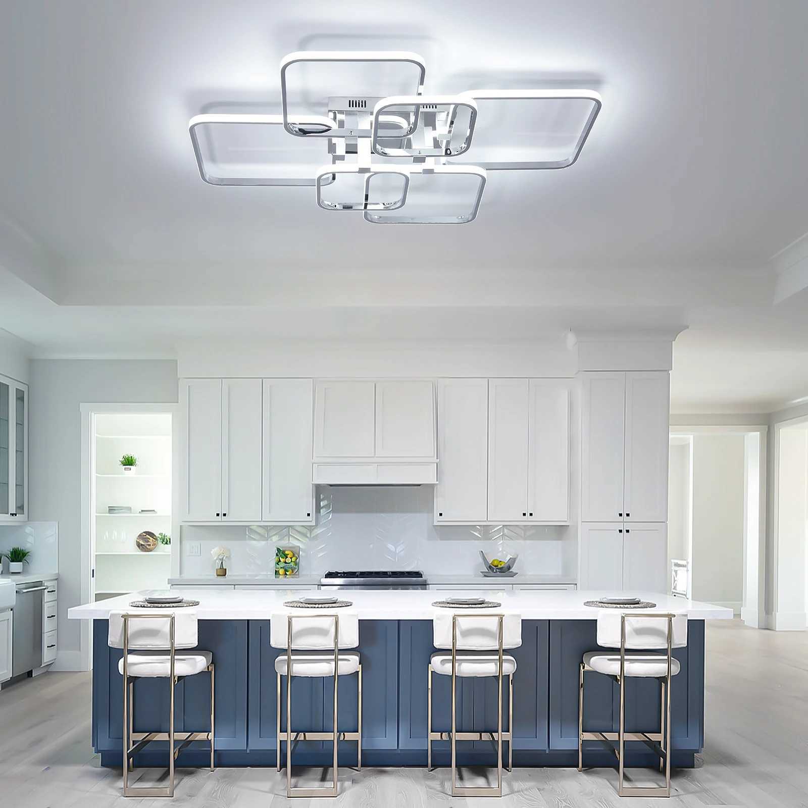 Modern LED Ceiling Light with Remote Control Dimmable Chandelier for Living Room Bedroom Flush Mount Lighting Fixture IndoorXJ2500613