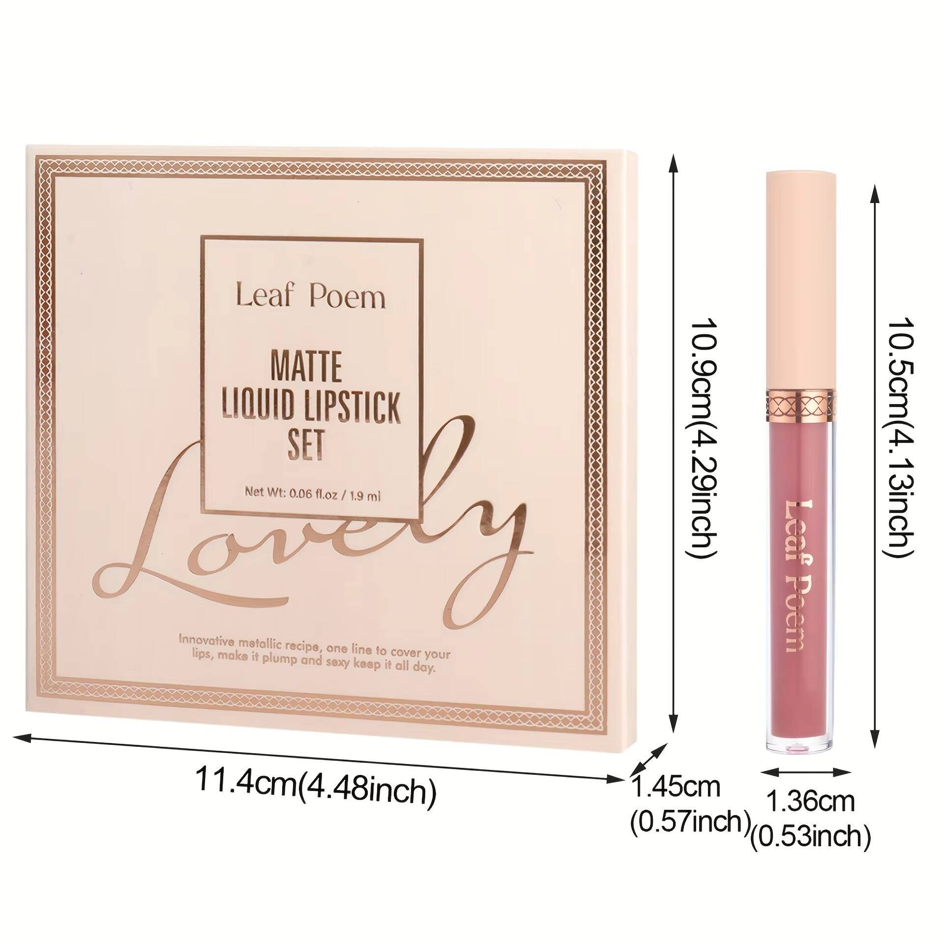 8 pcs matte liquid lipstick, glaze - waterproof, non-stick, long-lasting lip gloss, brown, pink, purple and red tones, suitable for Valentine's D
