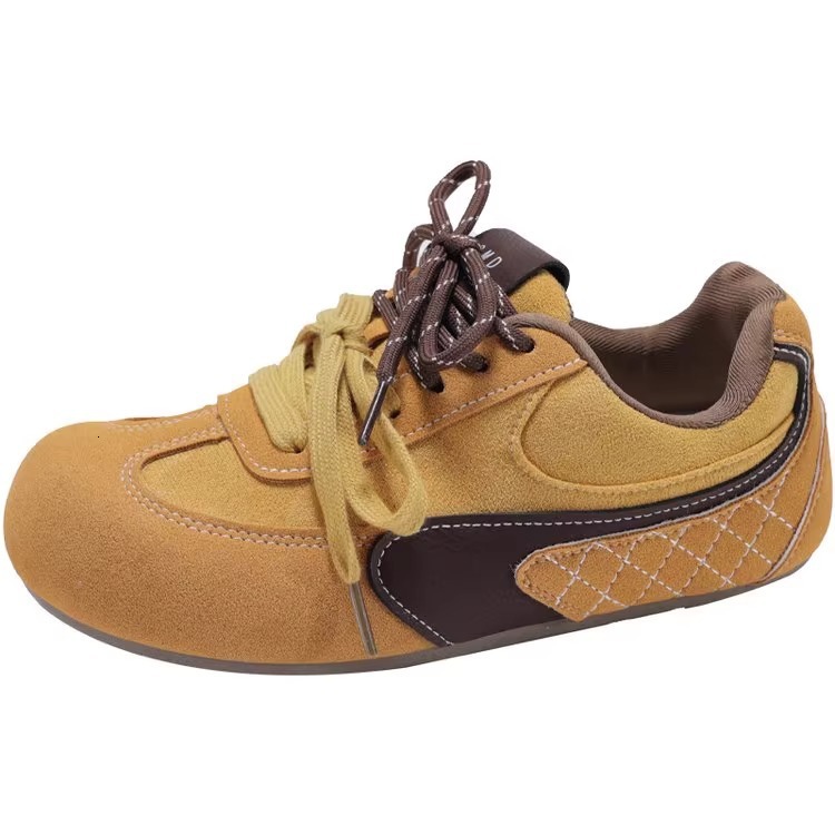 Ddmysports Cute Pink German Training For Women Spring New Two Tone Shoelaces Puff Bread Casual Agan Shoes Outdoor Shoes