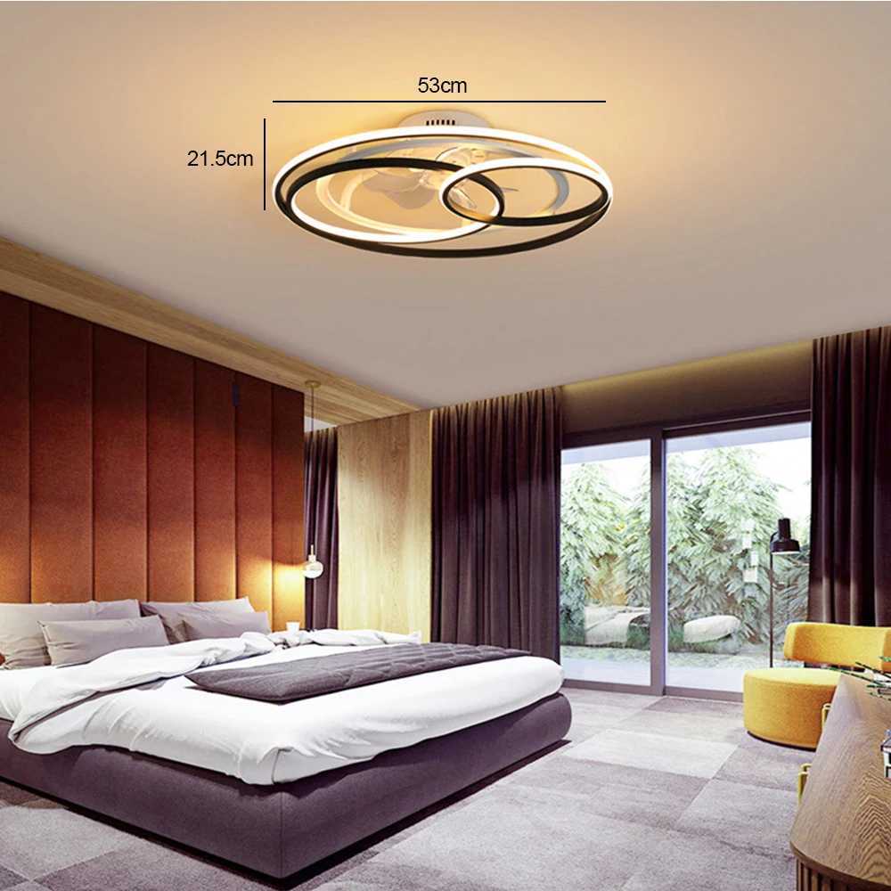 Ceiling Fan with Light and Remote Control Modern LED Semi Flush Mount Ceiling Light Silent Fan Ceiling Lamp for Living Room XJ2500613