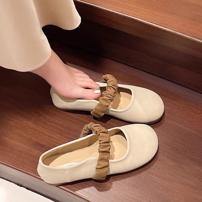 Ddmysports French Dress For Women Spring Summer New Gentle Style Evening Round Toe Shallow Mouth Soft Sole Small Single Shoes Outdoor Shoes