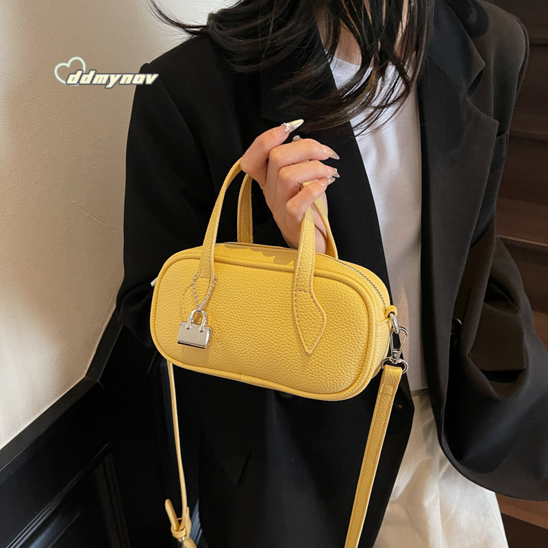 Korean Style INS Handheld Bowling Ball for Women 2025 New Summer Versatile Crossbody Commuter Small Square Bag ddmynov