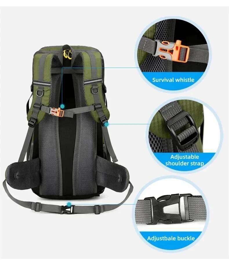 50L Travel Backpack Camping For Men Large Hiking Tourist Rucksack Waterproof Outdoor Sports Climbing Mountaineering Bag