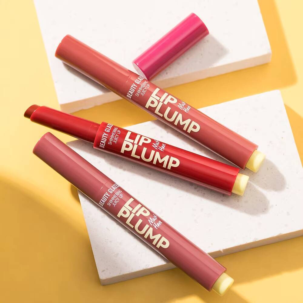 Beauty Glazed Shimmering Juicy Lipstick Glossy Plump Long Wear Bare Lightweight Moisturizing Lip Plumper happy