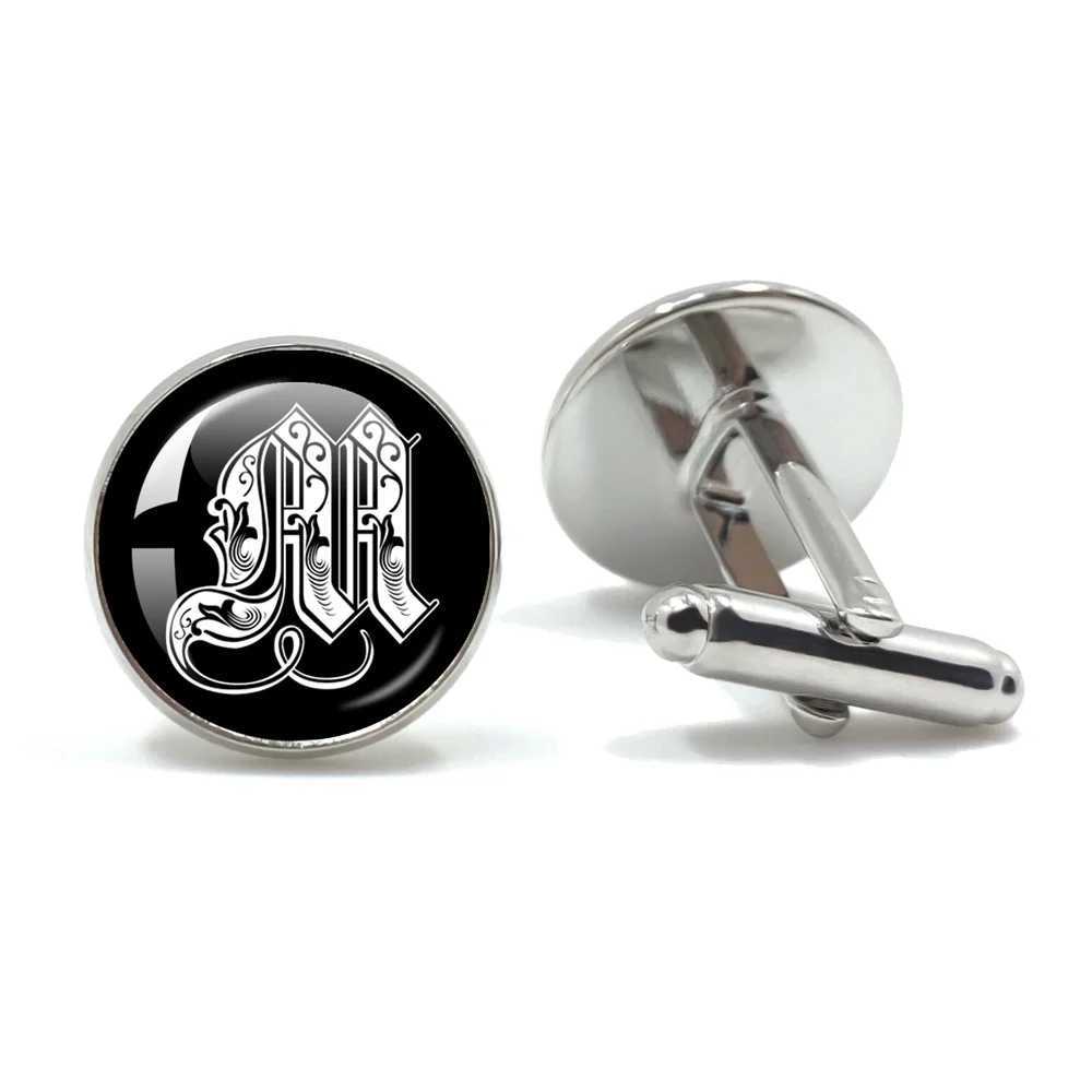 Retro Gothic Alphabet Letters A-Z Cufflinks for Men Luxury Jewelry Shirt Cuff Links French Business Accessories XJ250614