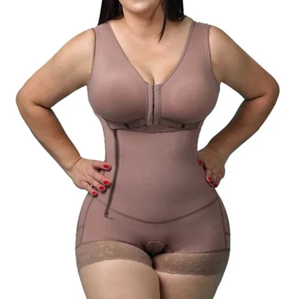 High Compression Colombian Girdle for Women with Sleeveless Bra Slimming Bodysuit with Zipper Waist Body Shaper XJ250614