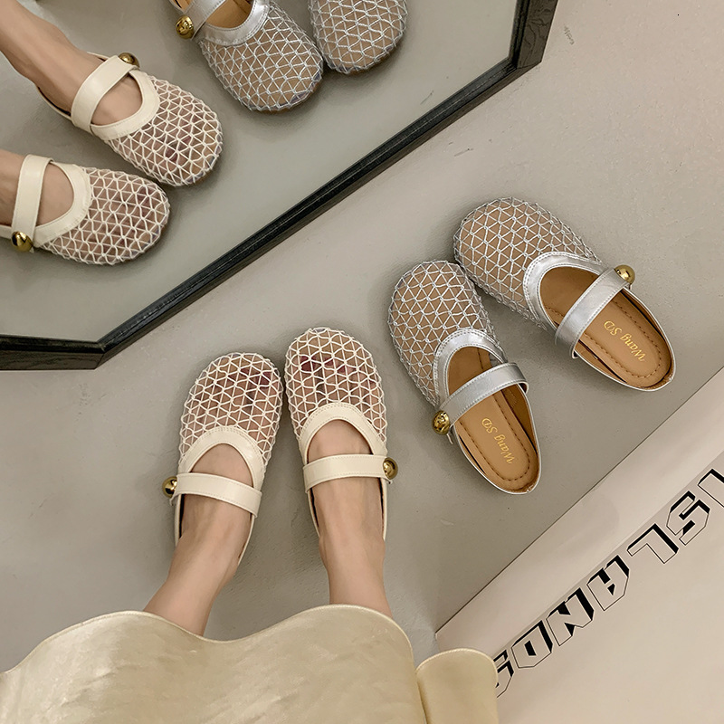 Ddmyoutdoor Ddmyoutdoor Flat French Style Closed Toe Half Slippers For Women Summer New Mesh Breathable Comfortable Soft Sole Sandals Outdoor Shoes Ou