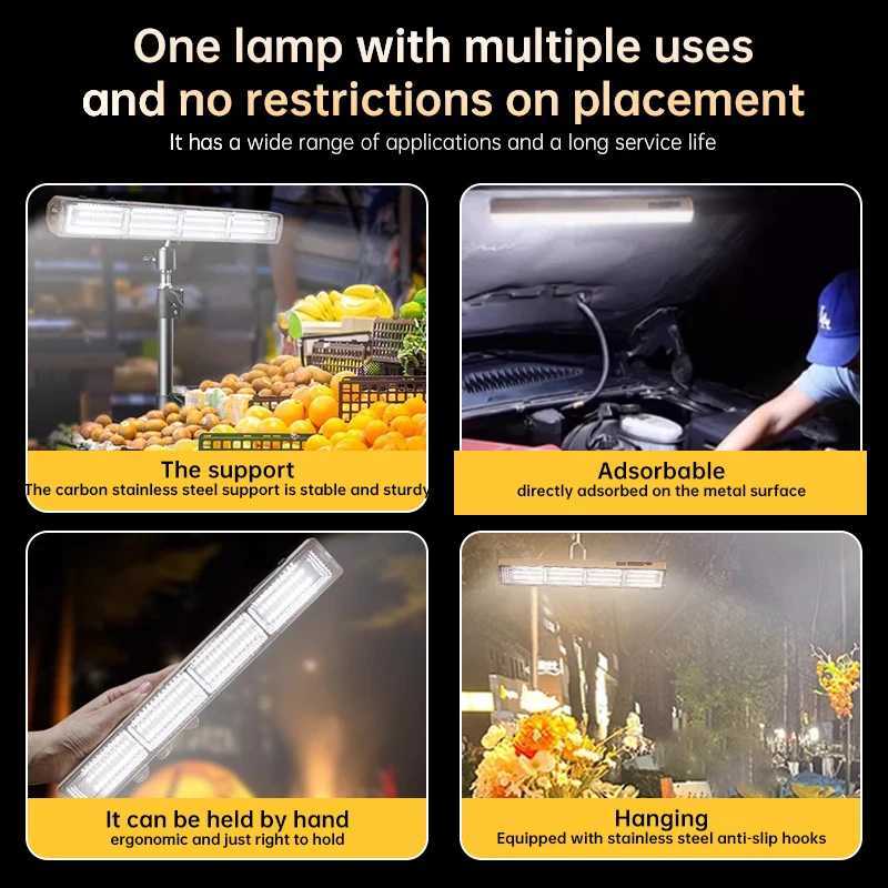 Super Bright LED Magnetic Work Light 10W/20W/30W with Hook USB Rechargeable Work Lamp Bar For Car Repair Outdoor Lighting W250613