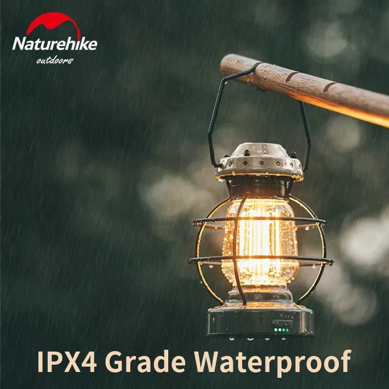 Naturehike Ultralight IPX4 Light Portable Hand Lamp Outdoor Camping Waterproof Retro Atmosphere Mobile LED Tent Lantern Tool W250613