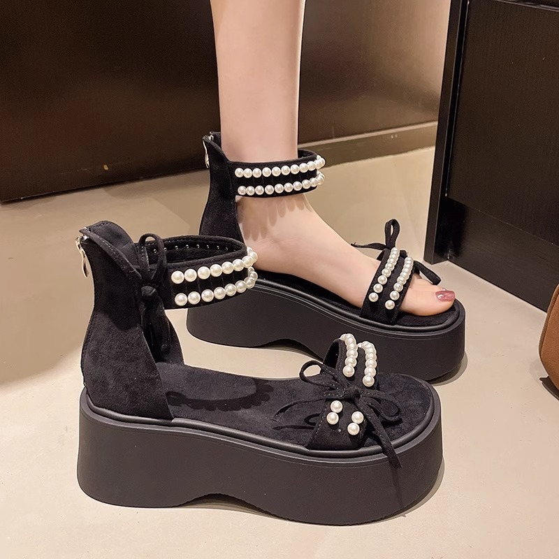 Ddmysports French Style Rhinestone Fashion For Women New Summer Outdoor Chunky Heel Dress Shoes With Skirt Perfect One Strap Roman Sandals Outdoor Sho