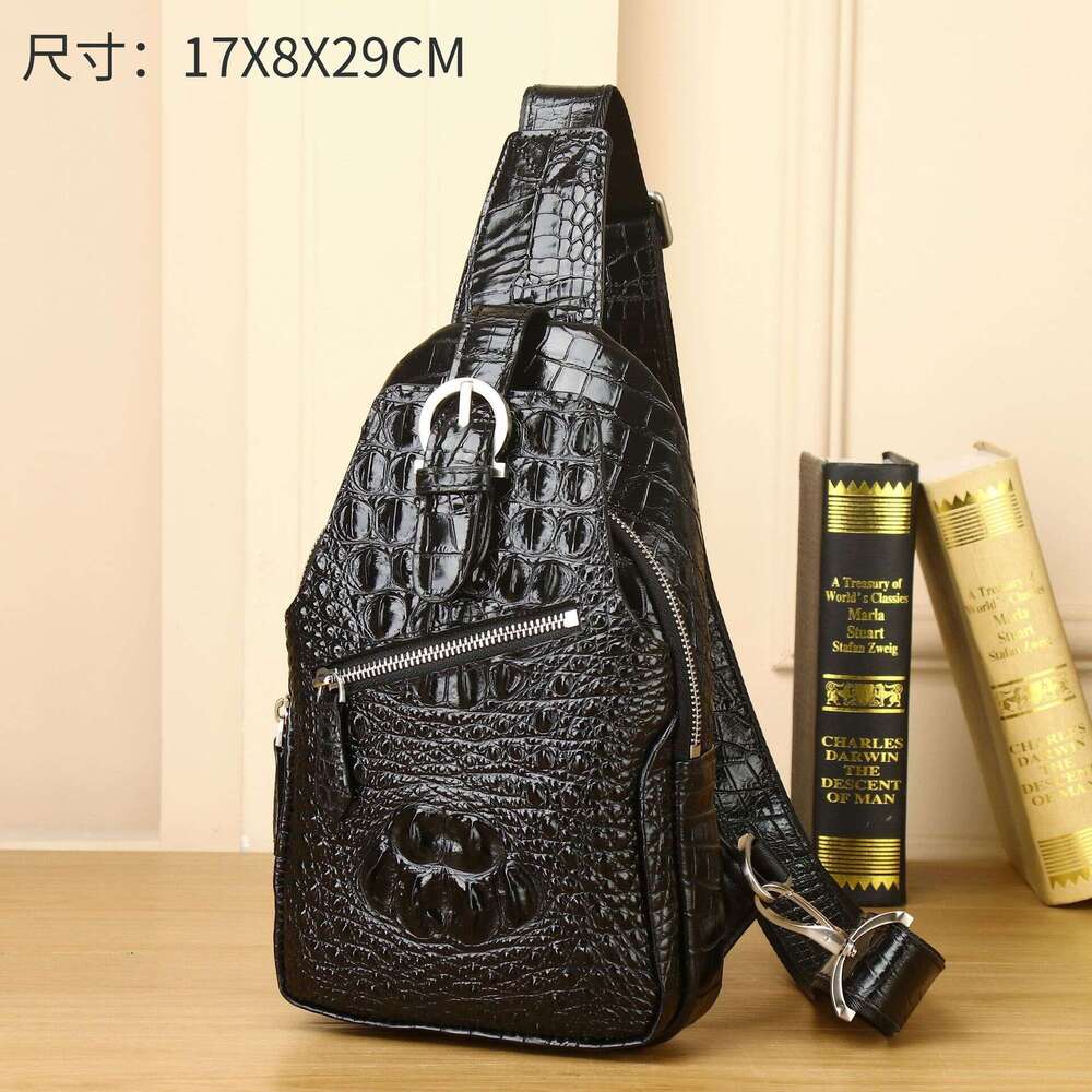 Chest New Crocodile Pattern Crossbody Outdoor High-end Front Fashion Men's Bag Trend