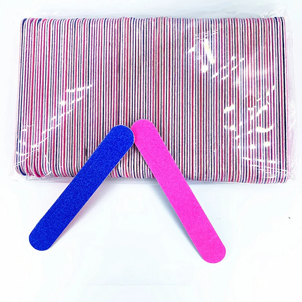 100pcs 8cm Double Sided Nail Files Women Nail File Creative Nail Grinding Tool 250605