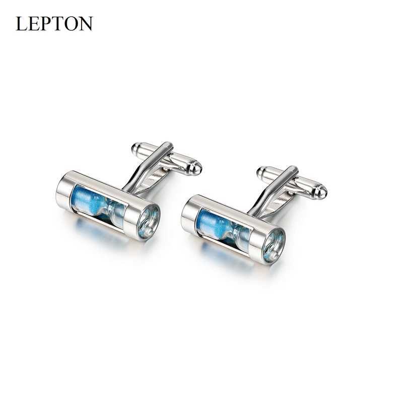 Lepton Hourglass Cufflinks Sand Clock Glass Timer Sandglass Cuff Links simple and stylish hourglass Mens shirts Cuffs cufflink XJ250614