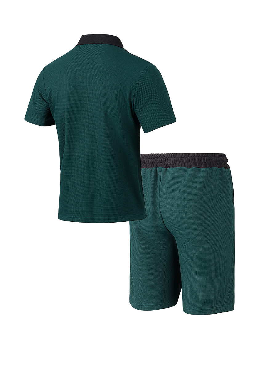 Men's Sportswear Set Casual Sportswear two-piece set of short sleeves and shorts summer loose casual color-blocked beach shirt suit S-3xl