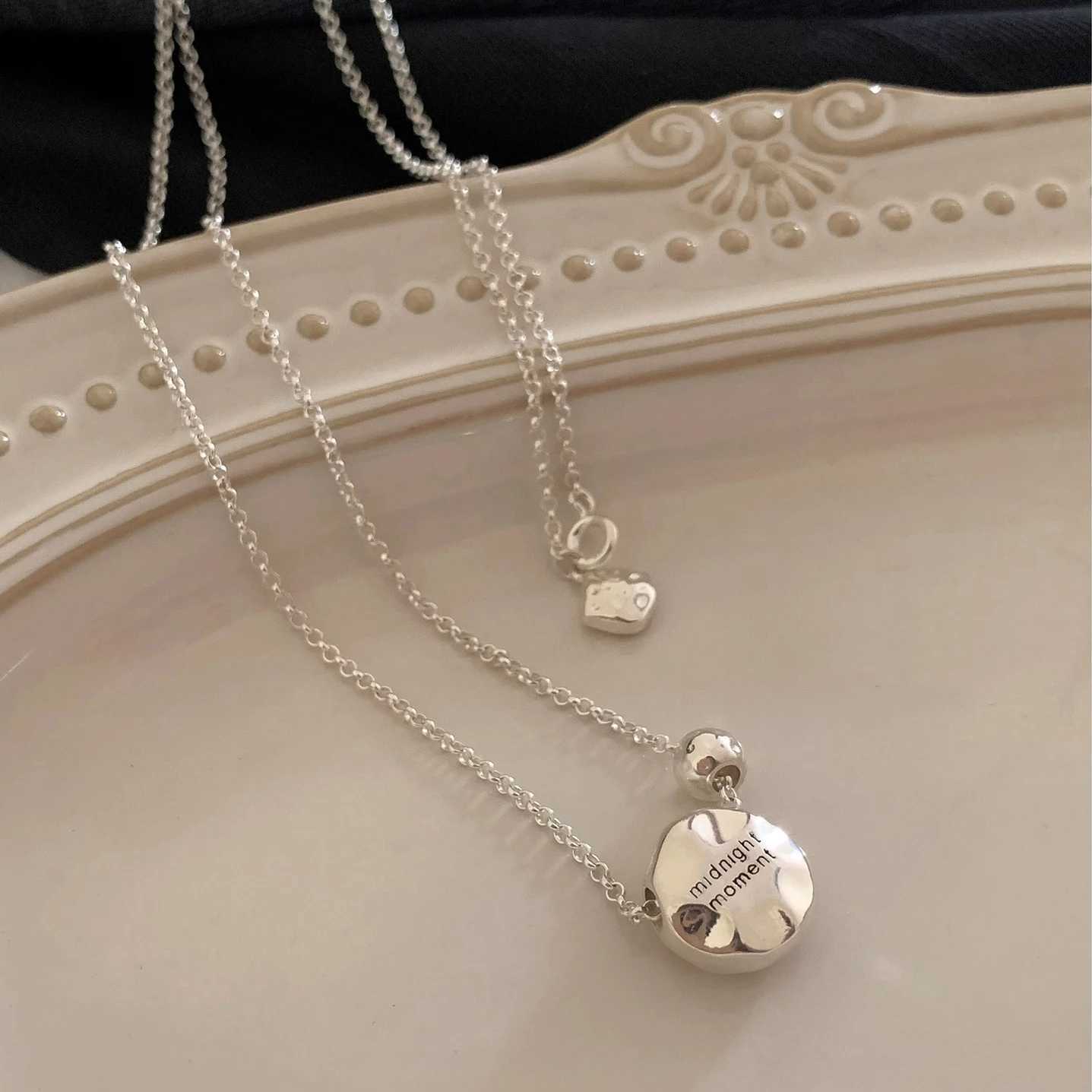 925 Sterling Silver Necklace Word Irregular Punk Letters Moment Choker for Women Girl Jewelry Gift Dropshipping Wholesale Z250614