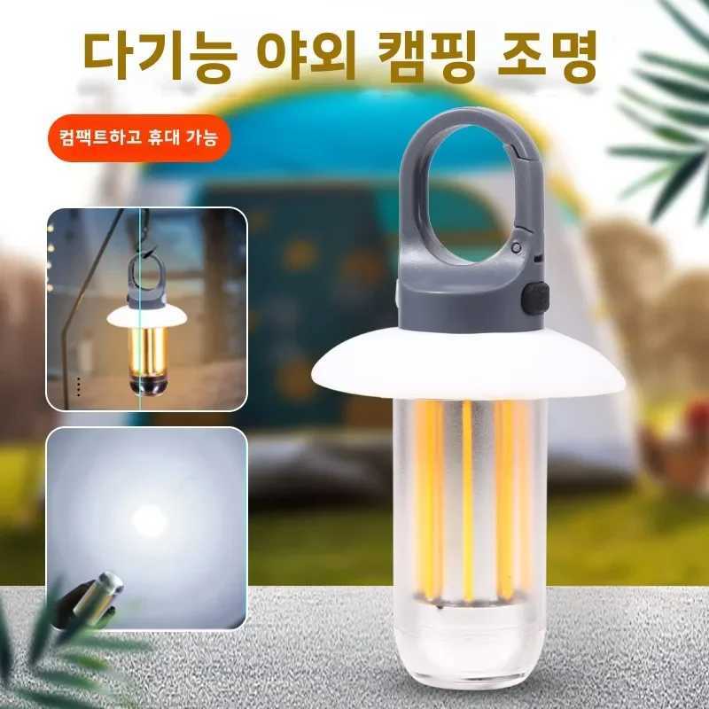 YY17 Portable Camping Lantern-Mini Waterproof LED Hanging Light Dual-Light Source Outdoor Bulb for Emergency Travel Backpacking W250613