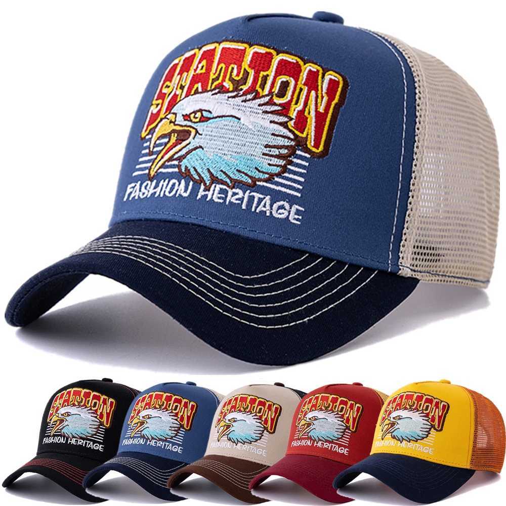 Unisex Fashion Head Mesh Trucker Hat Breathable Summer Baseball CAP for Men and Women Fishing Sports SnAPback Hat W250614