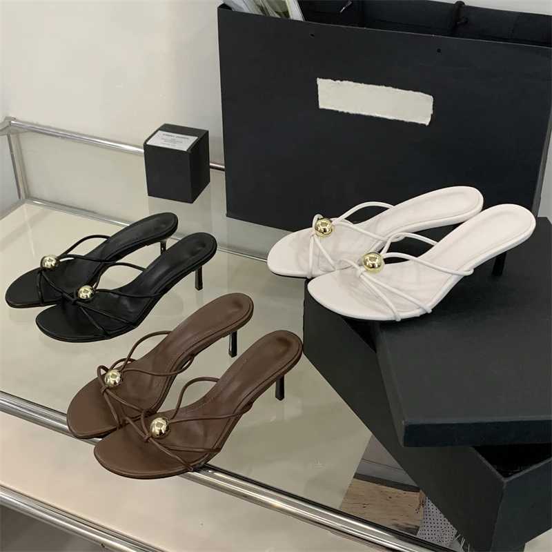 Eilyken Fashion Design Narrow Band Square Toe Slide Women Slippers Summer Thin Low Heels Party Dress Female Shoes Z250614
