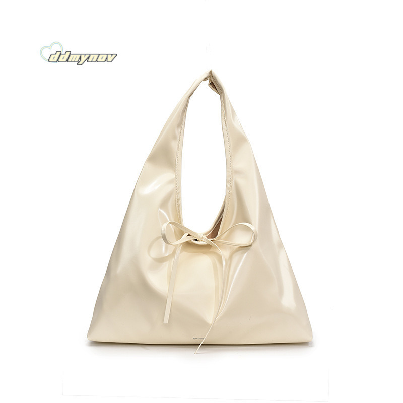 Korean Style Casual Crossbody for Women 2025 Spring New Sweet Simple Underarm Bag with Strap and Bowknot Handbag ddmynov