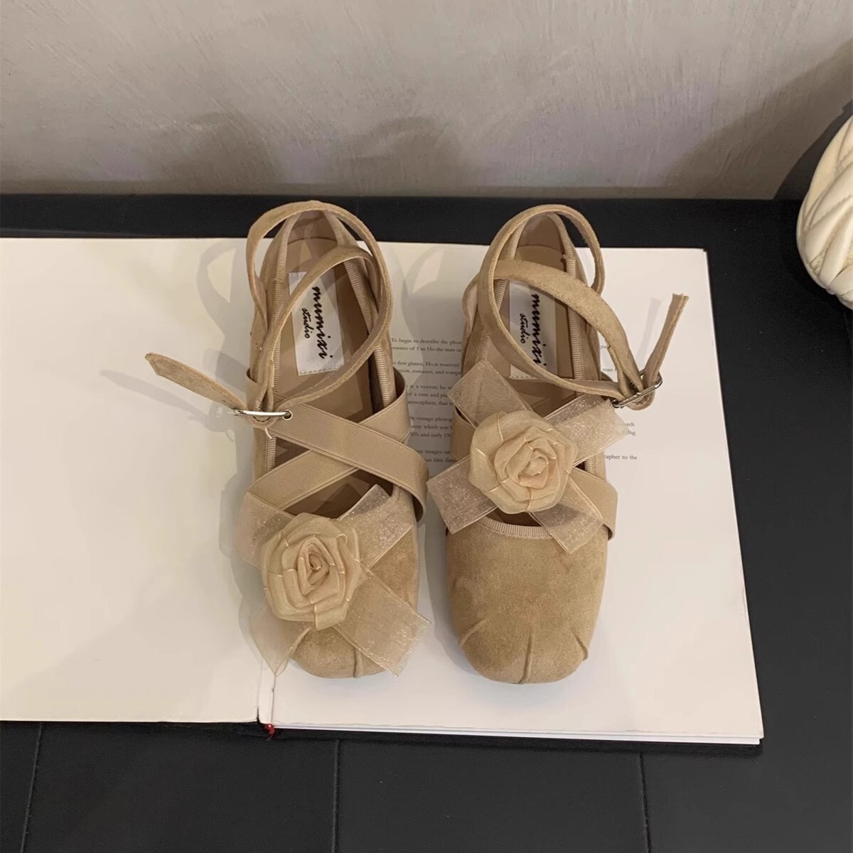 Ddmyoutdoor Mary Jane For Women Spring Ankle Strap Ballet Flats French Style Shallow Mouth Flat Shoes Outdoor Shoes