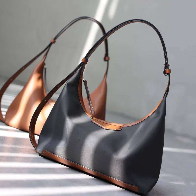 New Arrival Underarm Women Genuine Leather Crossbody Bag Fashion Female Nylon Handbag Messenger Purses