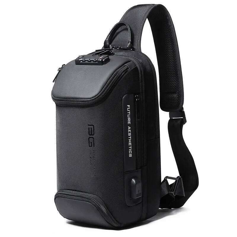 New Men's Chest Outdoor Travel Shoulder With USB Charging Waterproof Anti-Theft Anti-Scratch Crossbody Bag