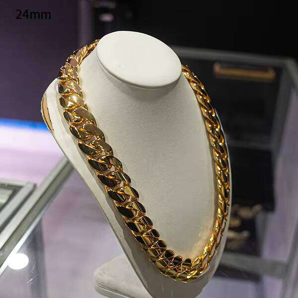High Quality Gold Plated Sier Hip Hop Jewelry 13Mm Miami Cuban Chain Necklace
