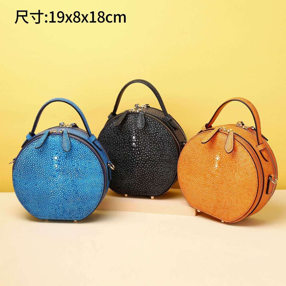 Fish Pearl New Smooth Pattern Small Round Classic Handbag Shoulder Crossbody Fashionable Women's Bag Trend