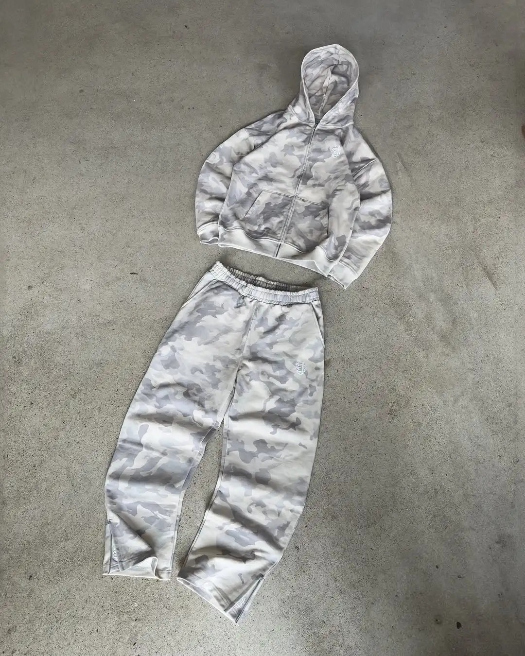 Suit European and American fashionable loose casual wide-leg pants high street camouflage retro clothing man personality hip-hop 250612