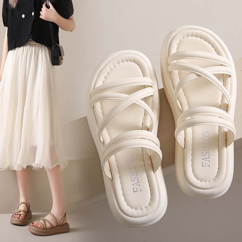 Ddmyoutdoor Thick Soled Women Summer Outdoor Wear New Two Way Fairy Style Suitable For Dresses Maternity Beach Sandals Outdoor Shoes