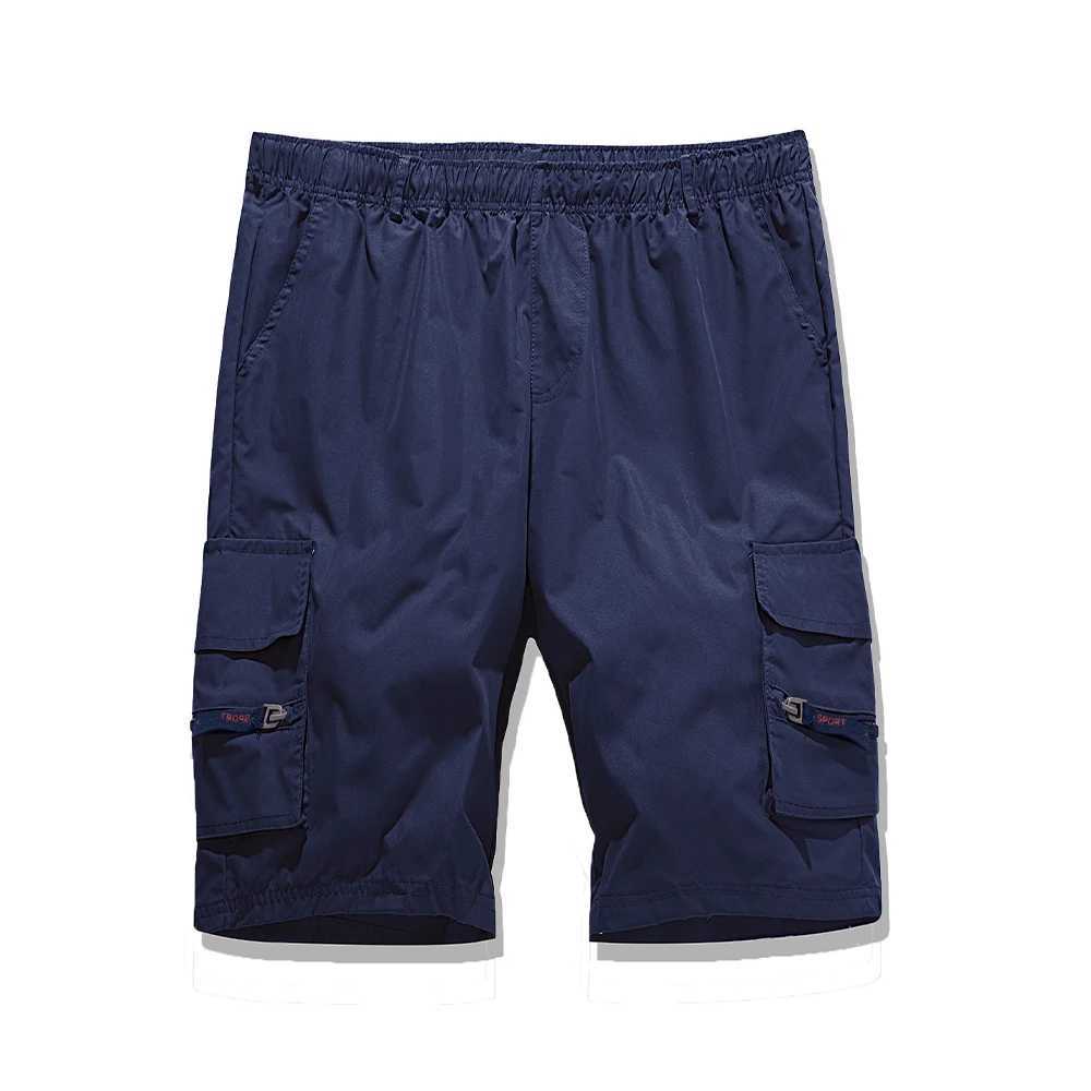 Mens Work Short Pants Zipper Pocket Casual Knee Shorts Loose Straight Cargo Shorts Summer Male Hiking Sports Shorts W250614