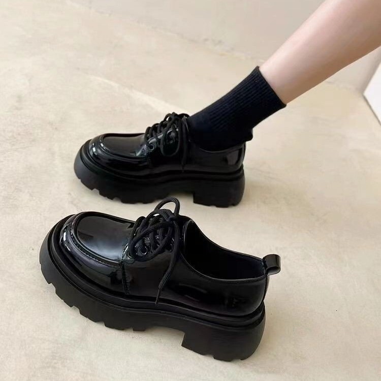 Ddmyoutdoor Ddmyoutdoor Thick Soled Leather New Spring And Autumn British Style JK Shoes Black Versatile With Skirts Loafers Outdoor Outdoor Shoes