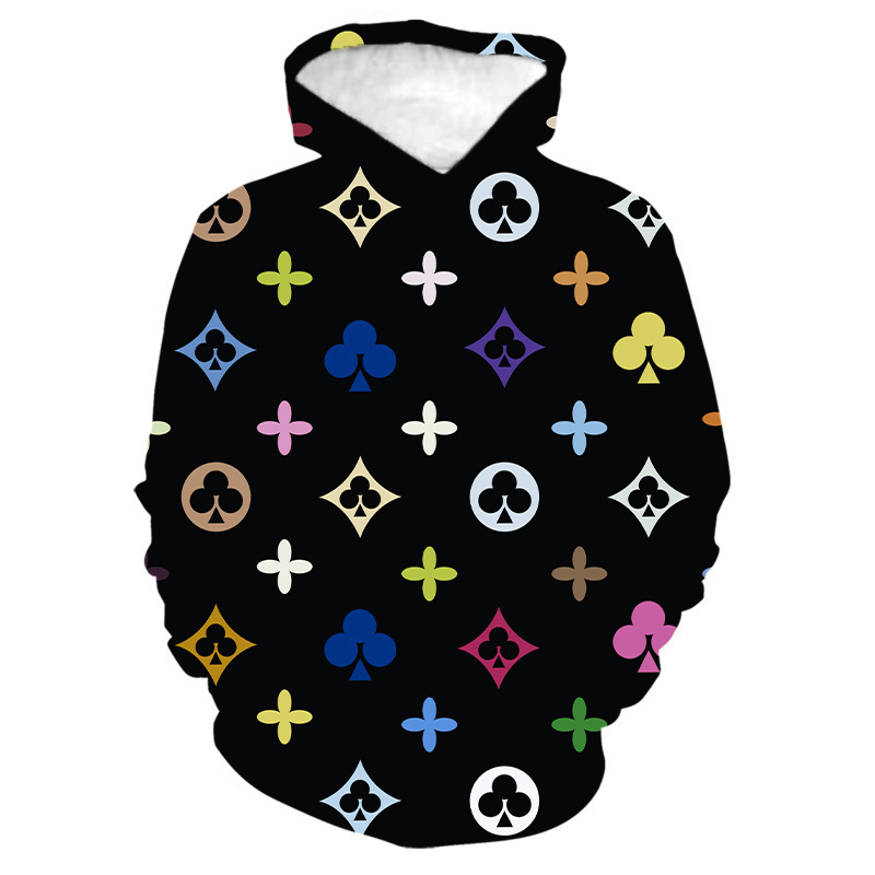Fashion Autumn Winter New Women Men Hoodie Digital 3D Print Unisex Casual Pullover Fleece-Lined Long Sleeve Top