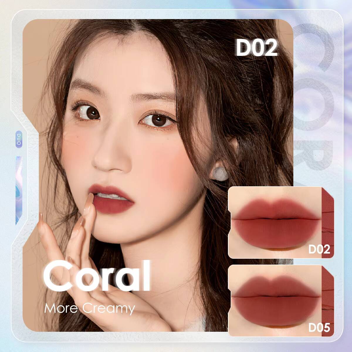 FOCALLURE 12 Colors Cream Smooth Matte Lipstick Waterproof Long Lasting Moist Lip Cheek Dual-Use Women Beauty Cosmetic happy