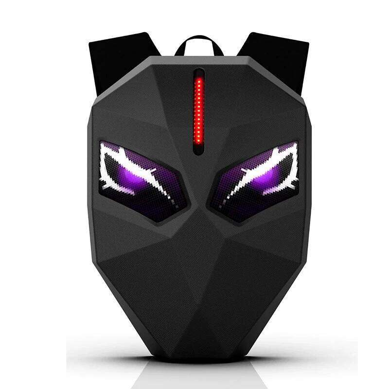 LED Knight Hard Shell DIY Luminous Eye Men's And Women's Outdoors Helmets Business Travel Waterproof Laptop Backpack