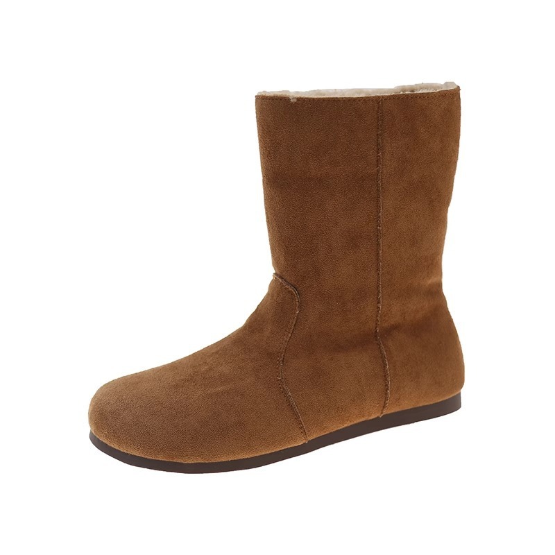 Ddmysports Two Way Wear Snow For Women Winter New Forest Style Lamb Wool Short Boots With Fleece Cotton Shoes Outdoor Shoes